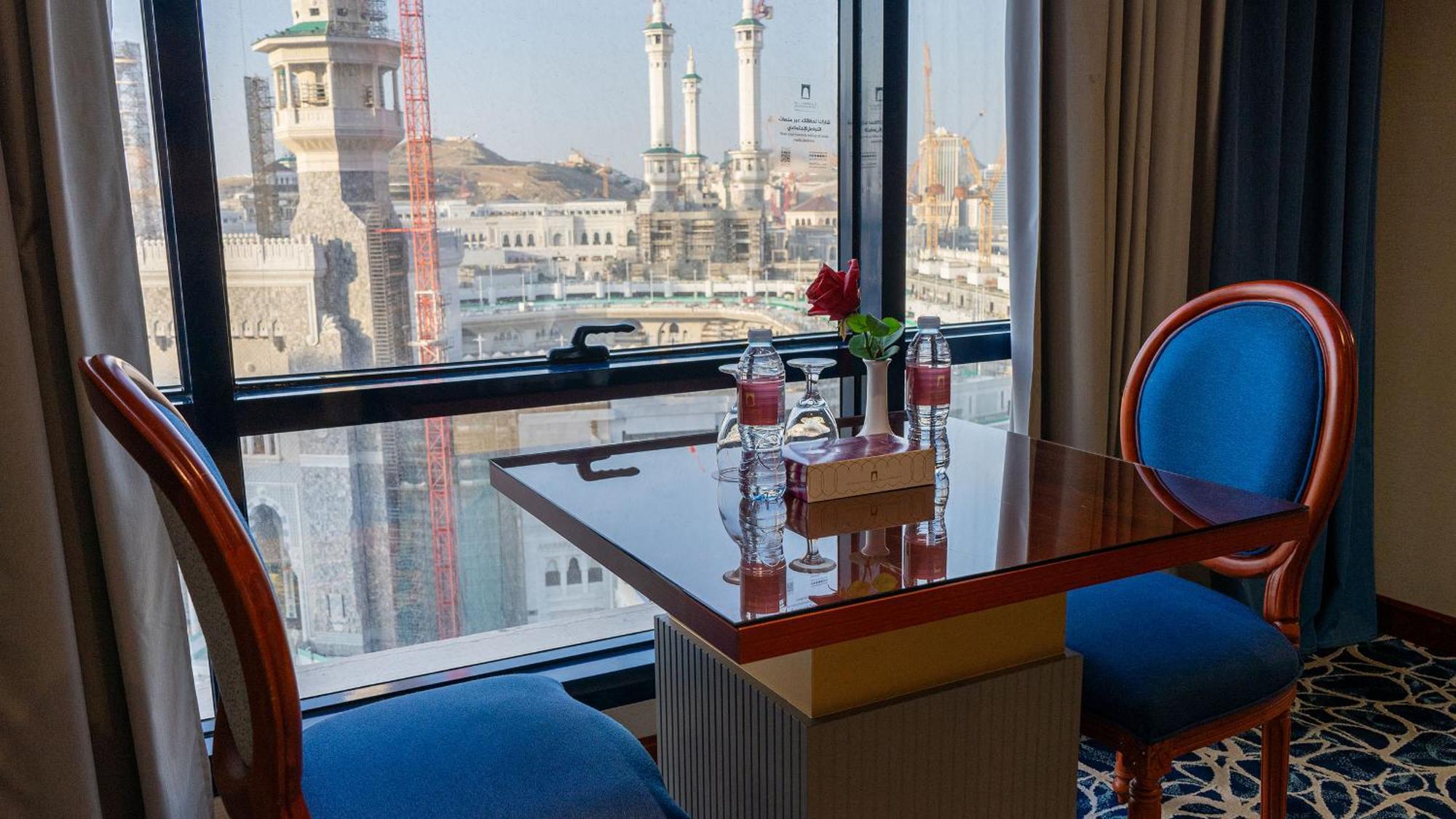 מכה Al Safwah Hotel First Tower 1 מראה חיצוני תמונה View of the Grand Mosque from the hotel