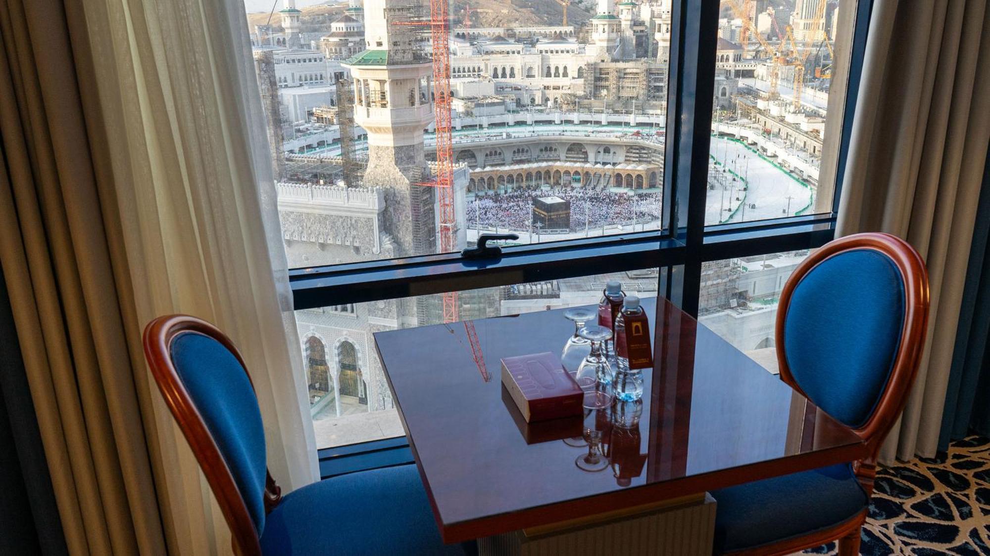 מכה Al Safwah Hotel First Tower 1 מראה חיצוני תמונה View of the Kaaba from a hotel room